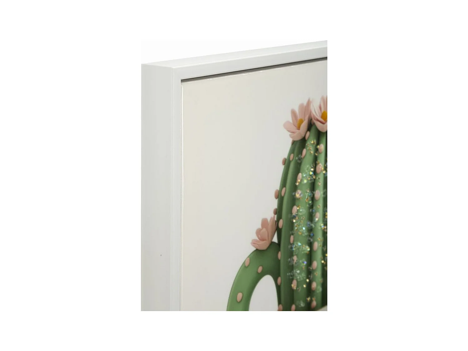 Impression sur Toile avec Cadre Cactus 3, Multicouleur, 40x2,8x40 cm, Seven Design