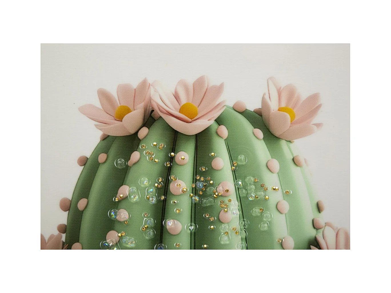 Impression sur Toile avec Cadre Cactus 3, Multicouleur, 40x2,8x40 cm, Seven Design