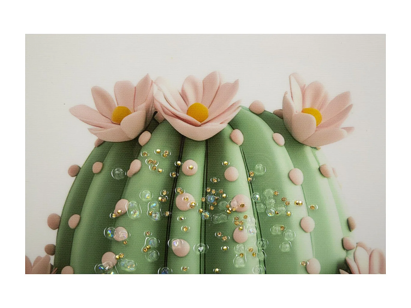 Impression sur Toile avec Cadre Cactus 3, Multicouleur, 40x2,8x40 cm, Seven Design