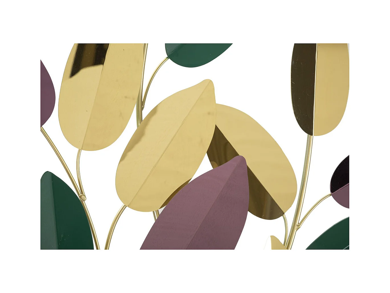 Décoration 3D en Métal Feuilles, Multicouleur, 81,9x3,8x97 cm, Seven Design