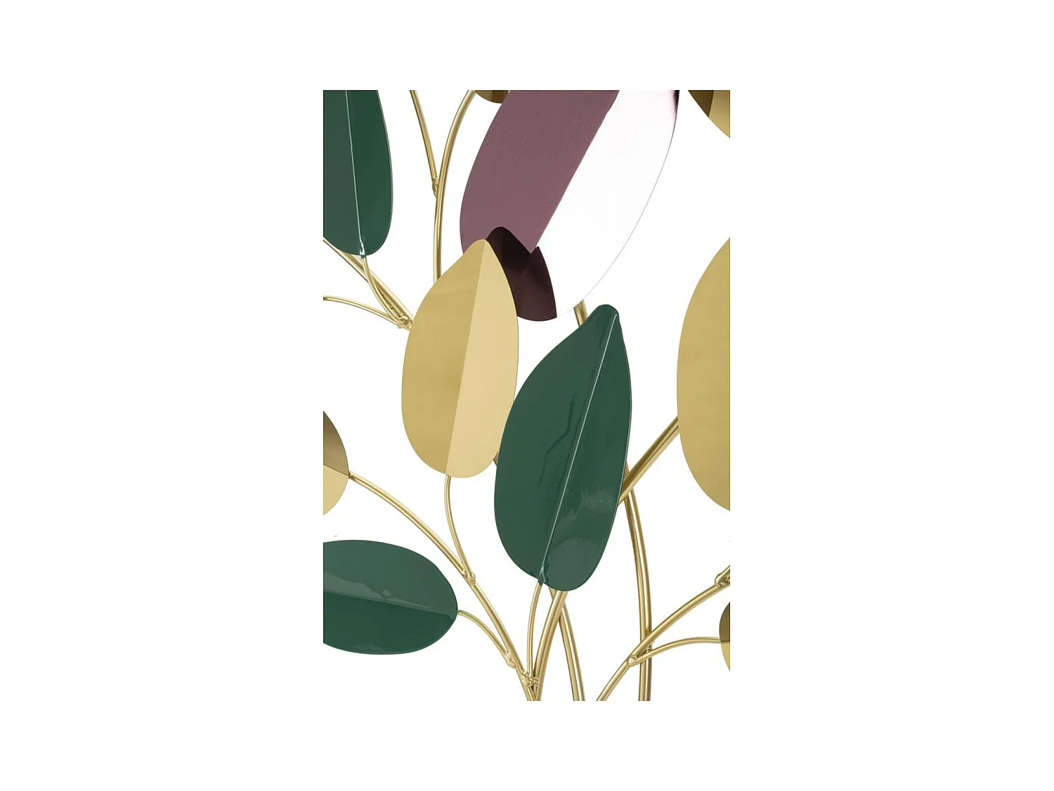 Décoration 3D en Métal Feuilles, Multicouleur, 81,9x3,8x97 cm, Seven Design