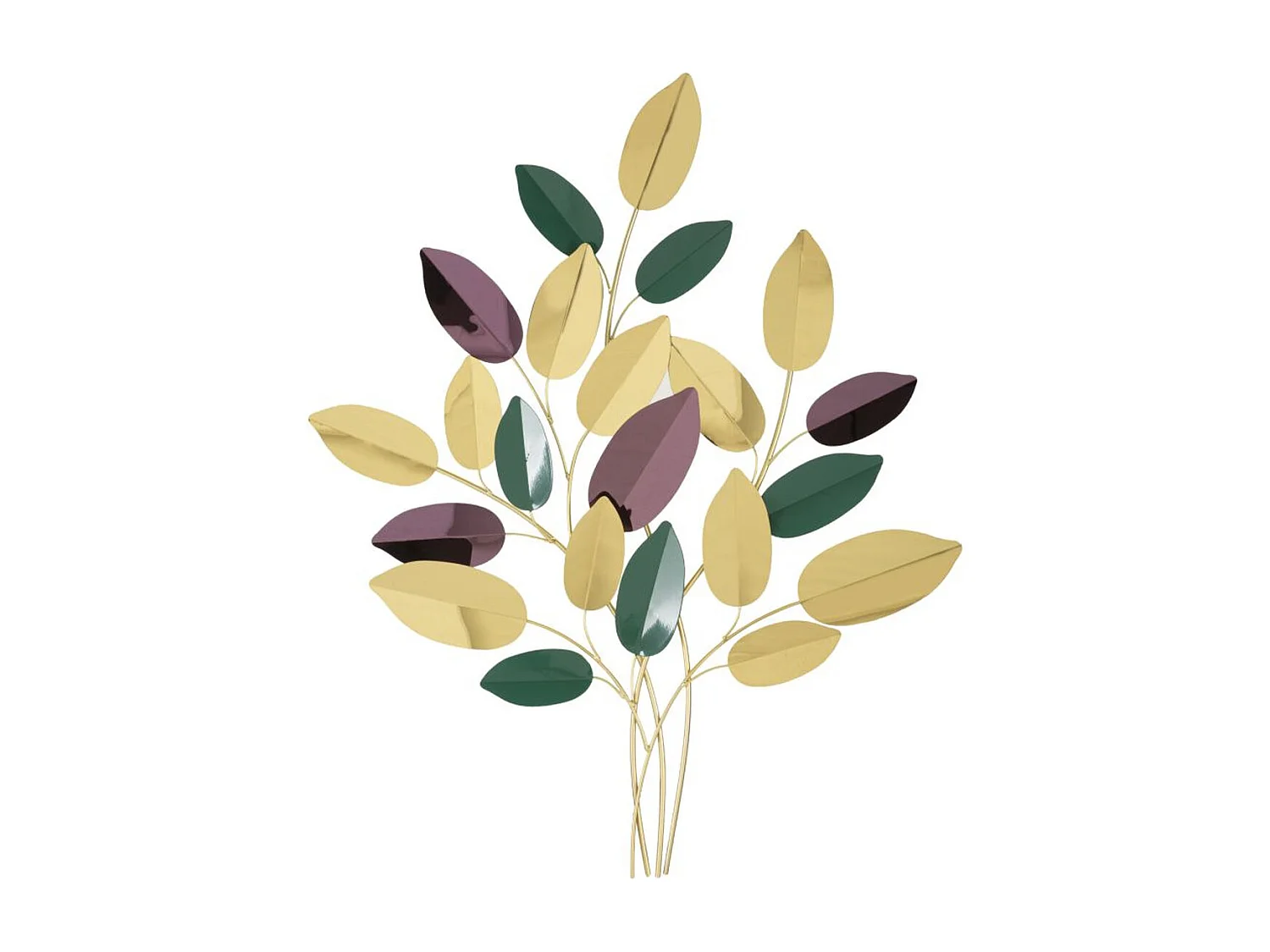 Décoration 3D en Métal Feuilles, Multicouleur, 81,9x3,8x97 cm, Seven Design