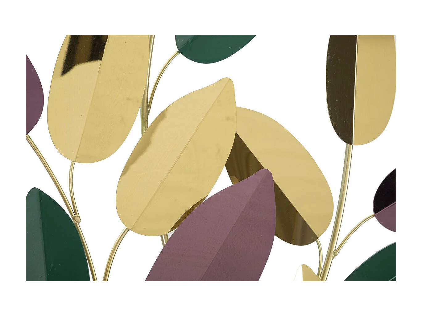 Décoration 3D en Métal Feuilles, Multicouleur, 81,9x3,8x97 cm, Seven Design