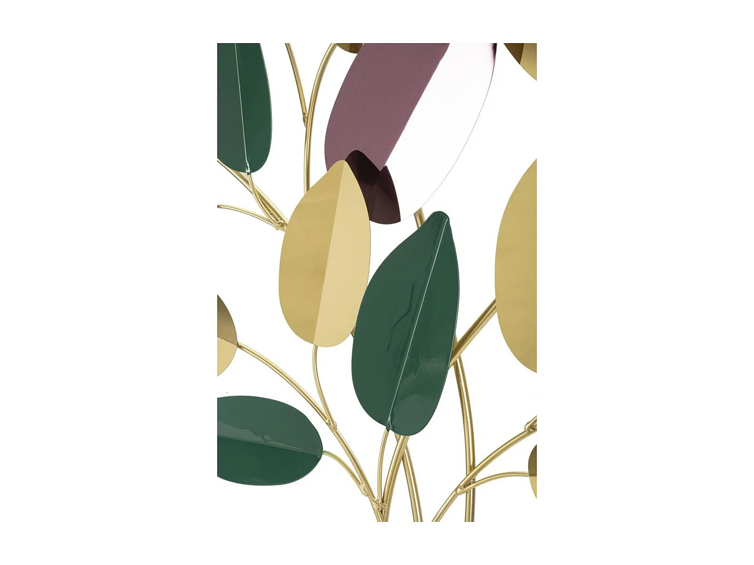 Décoration 3D en Métal Feuilles, Multicouleur, 81,9x3,8x97 cm, Seven Design