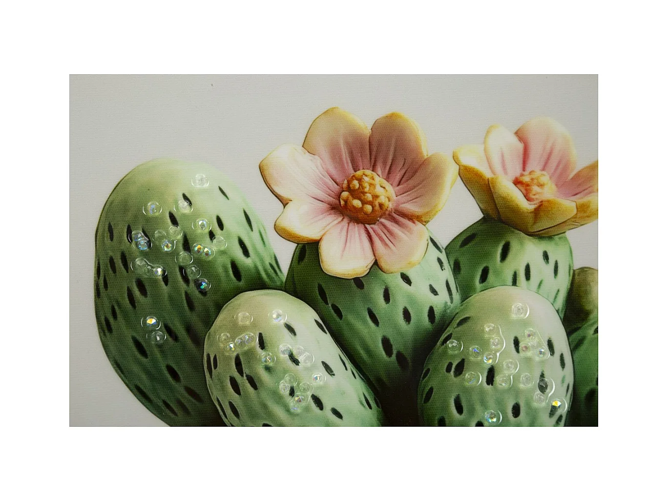 Impression sur Toile avec Cadre Cactus 2, Multicouleur, 40x2,8x40 cm, Seven Design