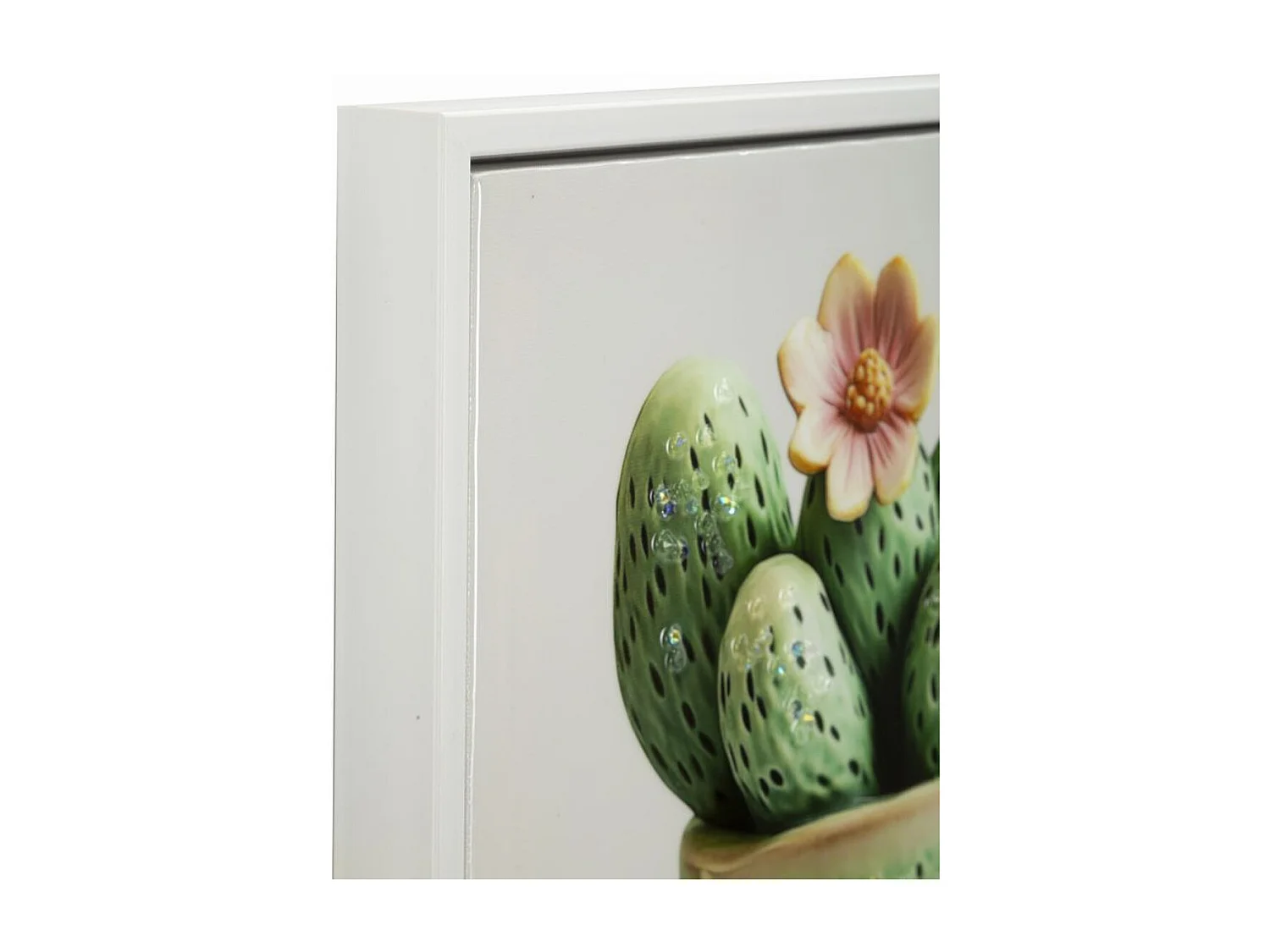 Afdrukken op Canvas met Lijst Cactus 2, Veelkleurig, 40x2,8x40 cm, Seven Design