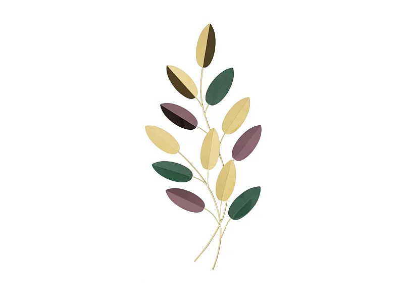 3D Metalen Decoratie Bladeren 2, Veelkleurig, 31x1,9x61 cm, Epikasa