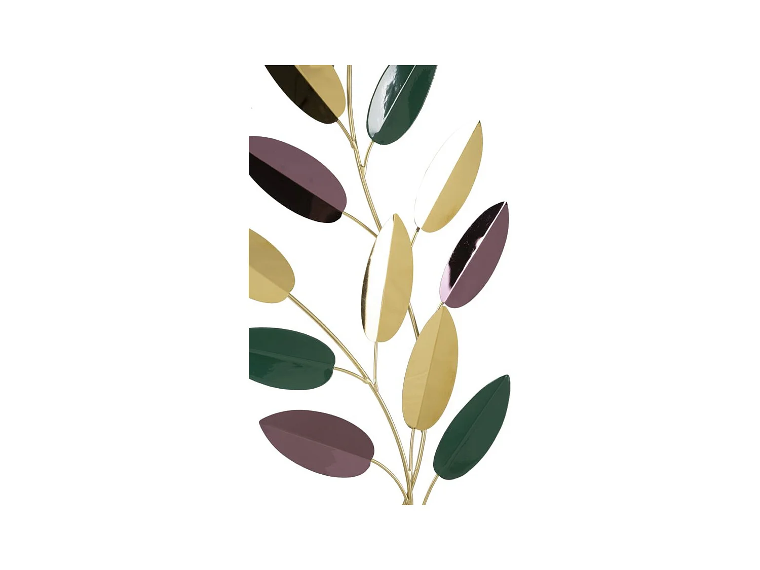 Décoration 3D en Métal Feuilles 2, Multicouleur, 31x1,9x61 cm, Seven Design