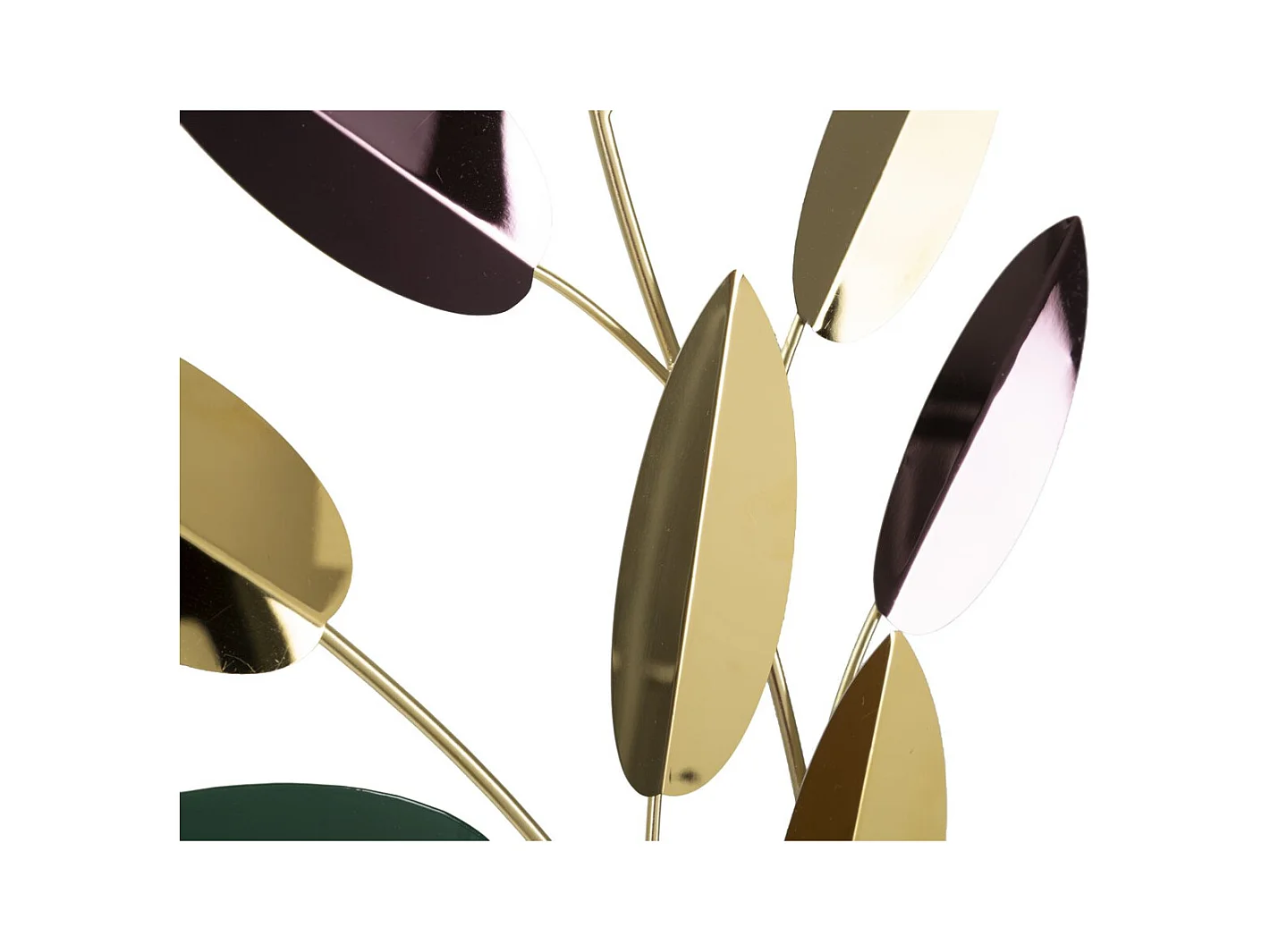 Décoration 3D en Métal Feuilles 2, Multicouleur, 31x1,9x61 cm, Seven Design