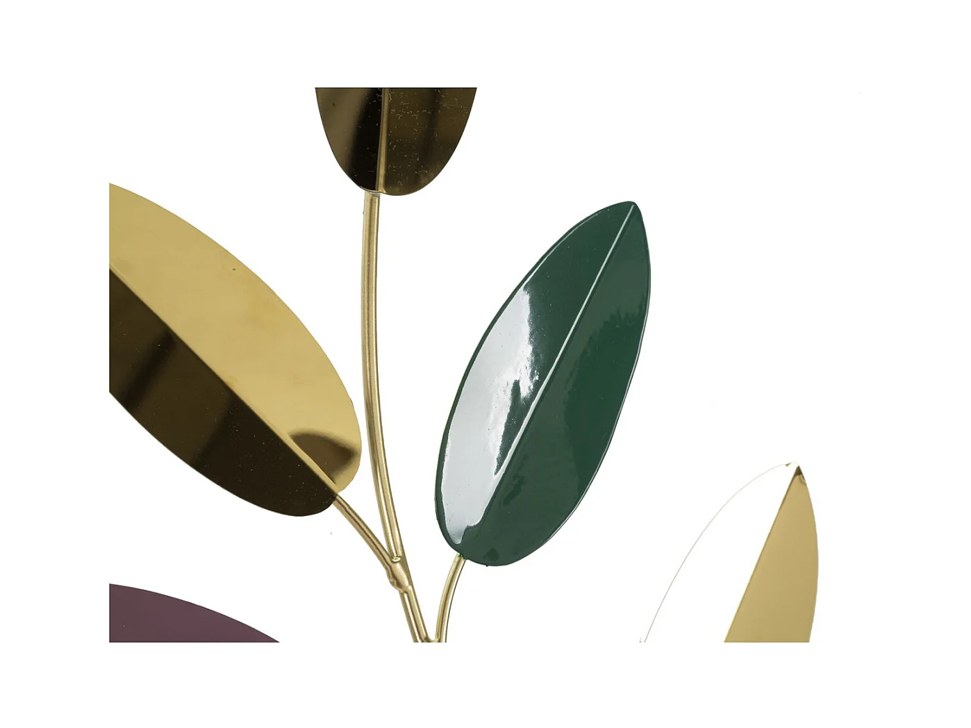 Décoration 3D en Métal Feuilles 2, Multicouleur, 31x1,9x61 cm, Seven Design