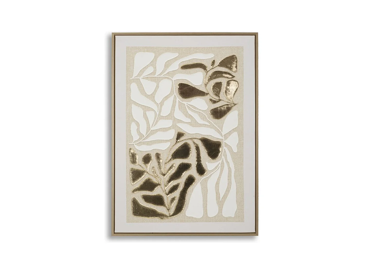 Impression sur Toile avec Cadre Feuilles 1, Multicouleur, 50x3x70 cm, Seven Design