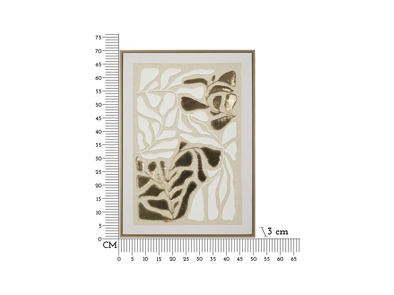 Impression sur Toile avec Cadre Feuilles 1, Multicouleur, 50x3x70 cm, Seven Design