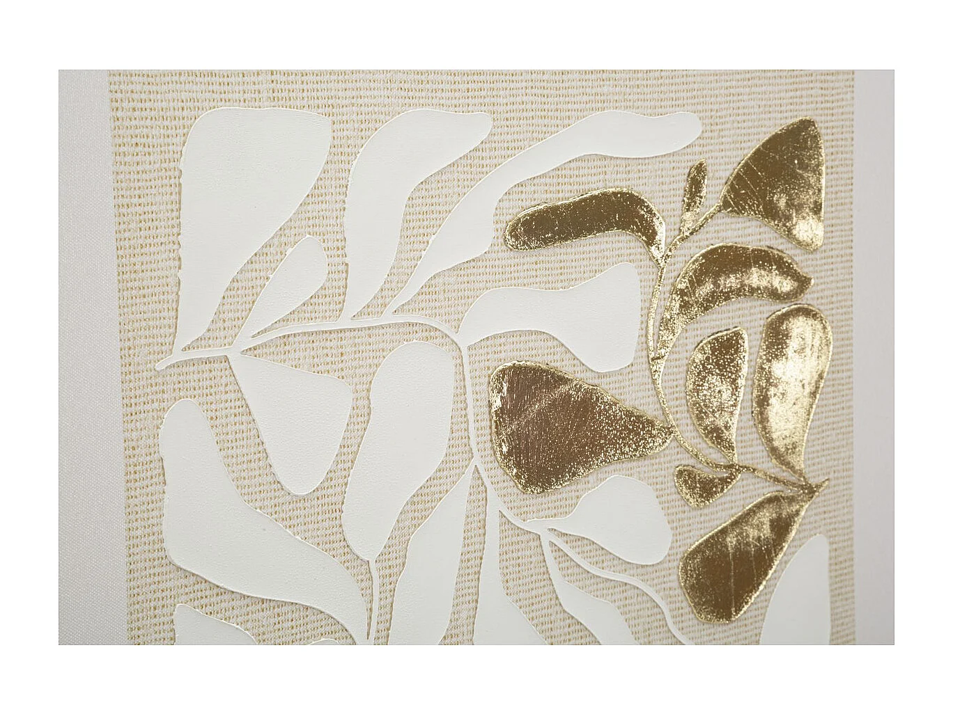 Impression sur Toile avec Cadre Feuilles 1, Multicouleur, 50x3x70 cm, Seven Design