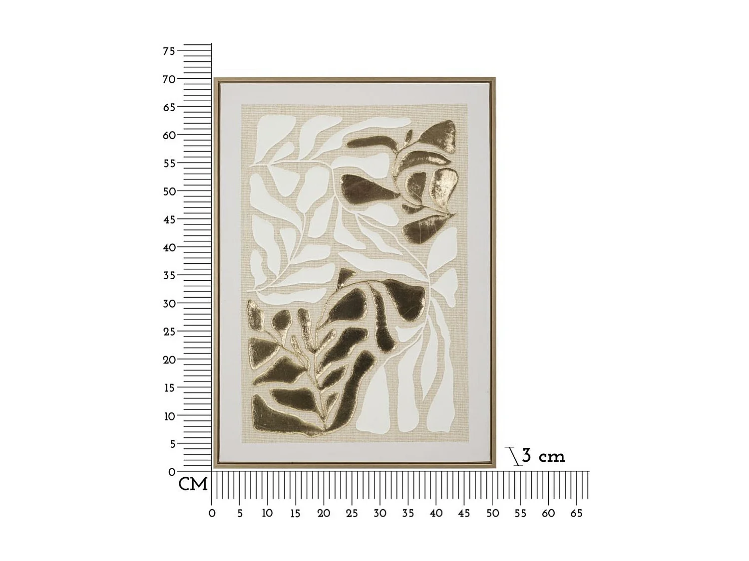 Impression sur Toile avec Cadre Feuilles 1, Multicouleur, 50x3x70 cm, Seven Design