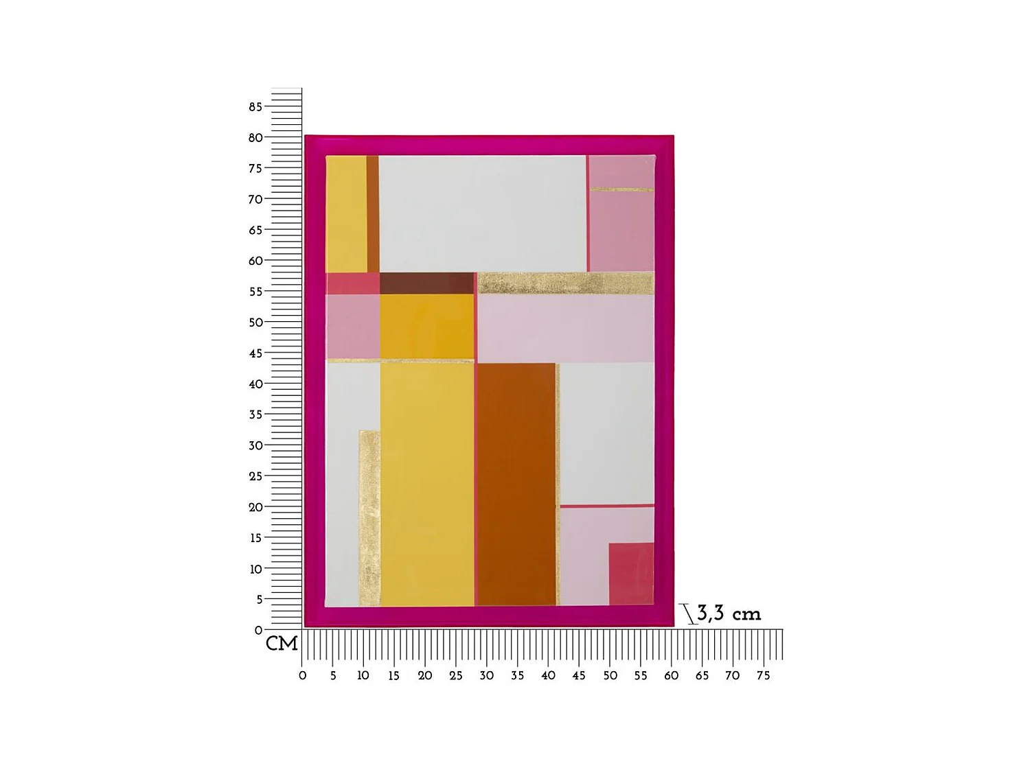 Impression sur Toile avec Cadre Psychédélique 1, Multicouleur, 60x3,3x80 cm, Seven Design