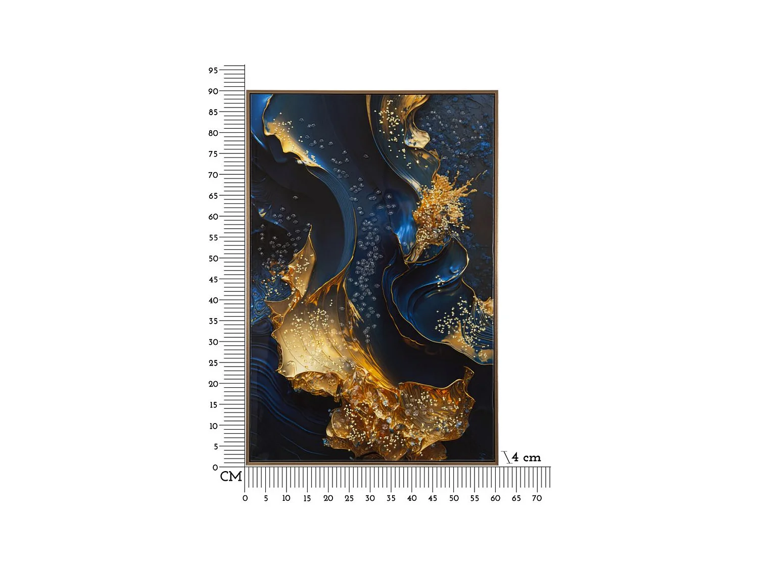 Impression sur Toile avec Cadre Marbre 1, Multicouleur, 60x4x90 cm, Seven Design