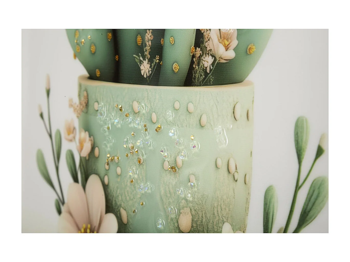 Afdrukken op Canvas met Lijst Cactus 5, Veelkleurig, 40x2,8x40 cm, Seven Design