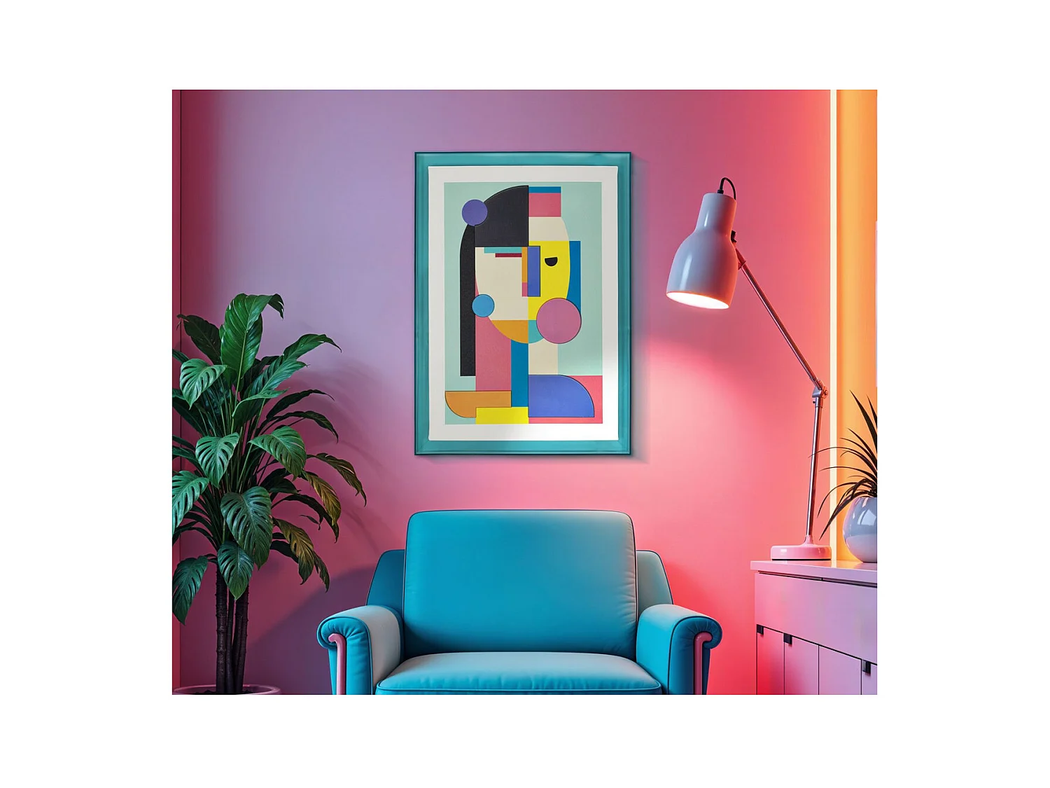 Wydruk na Płótnie z Ramą Psychodeliczny 5, Wielokolorowy, 50x3,3x70 cm, Seven Design