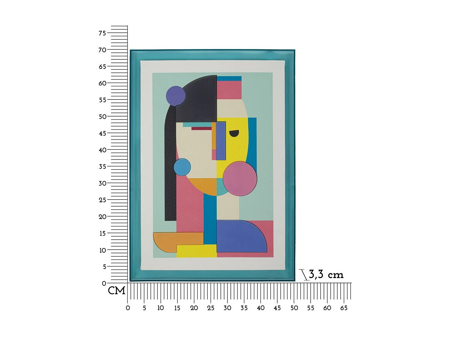 Impression sur Toile avec Cadre Psychédélique 5, Multicouleur, 50x3,3x70 cm, Seven Design