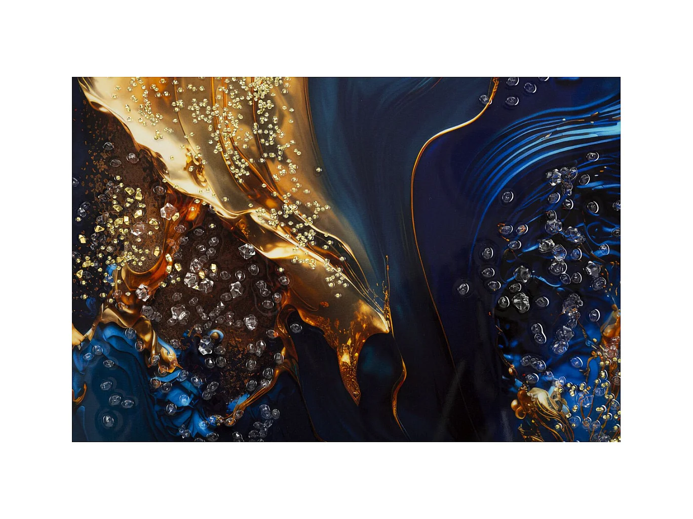 Stampa su Tela con Cornice Marmo, Multicolore, 60x4x90 cm, Epikasa