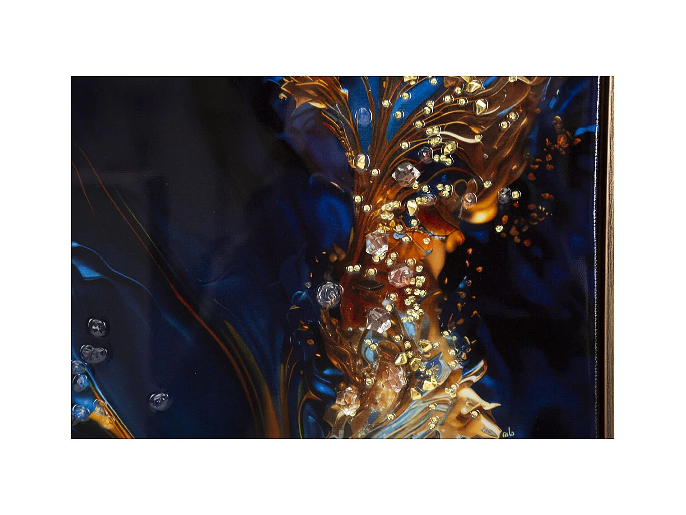 Stampa su Tela con Cornice Marmo, Multicolore, 60x4x90 cm, Epikasa