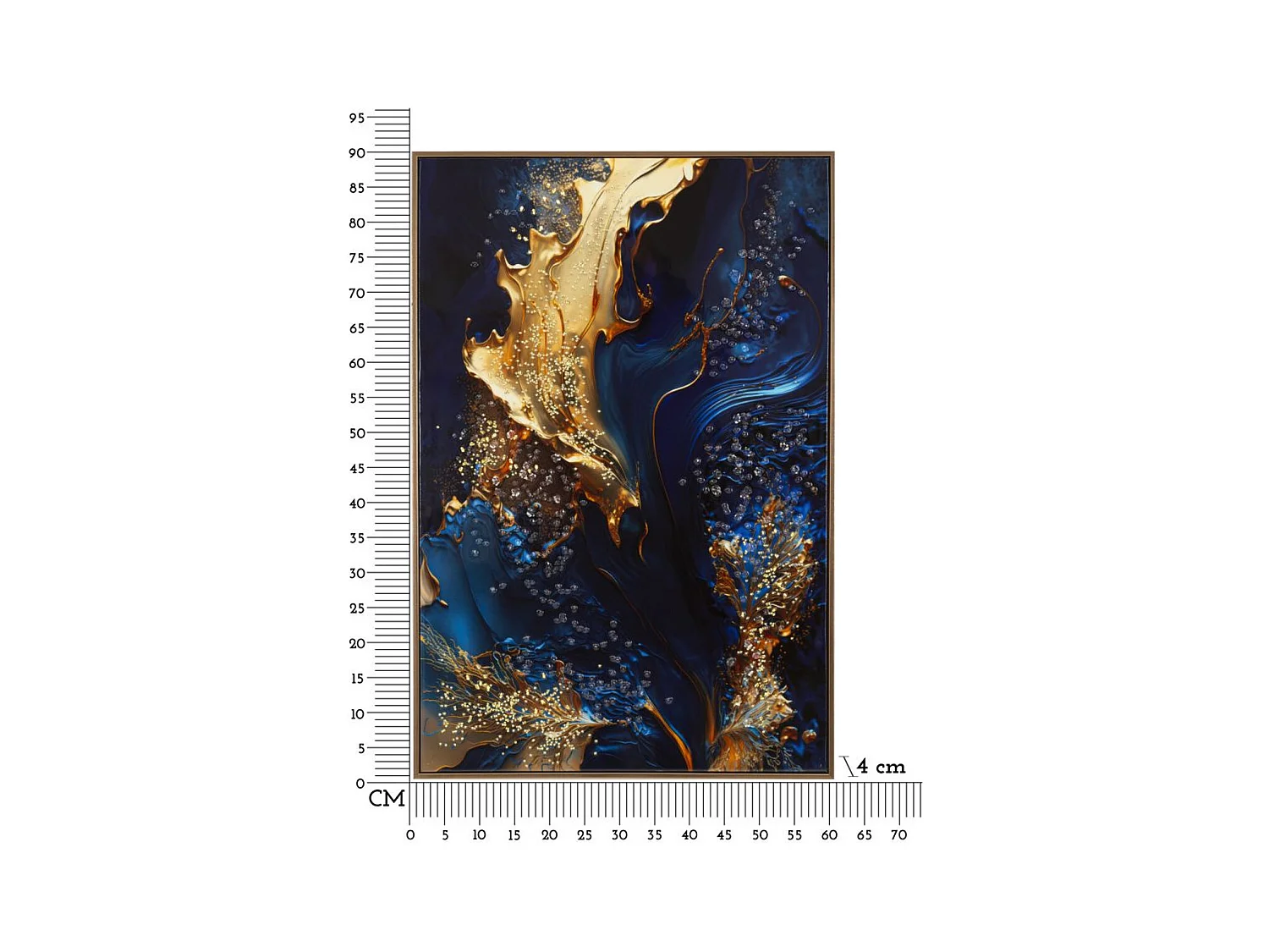 Stampa su Tela con Cornice Marmo, Multicolore, 60x4x90 cm, Epikasa