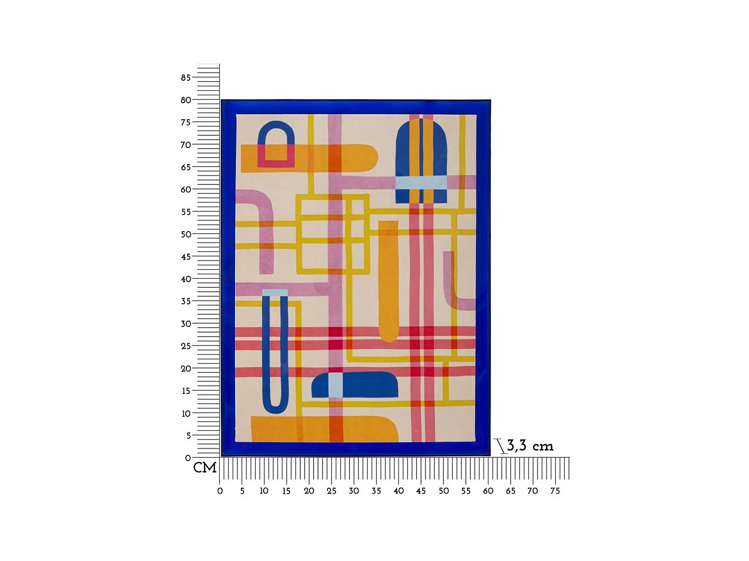 Impression sur Toile avec Cadre Psychédélique 3, Multicouleur, 60x3,3x80 cm, Seven Design