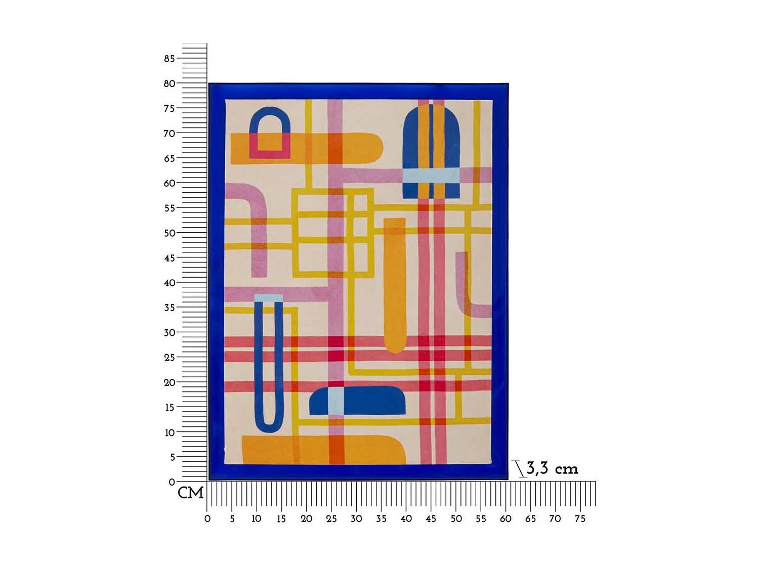 Impression sur Toile avec Cadre Psychédélique 3, Multicouleur, 60x3,3x80 cm, Seven Design