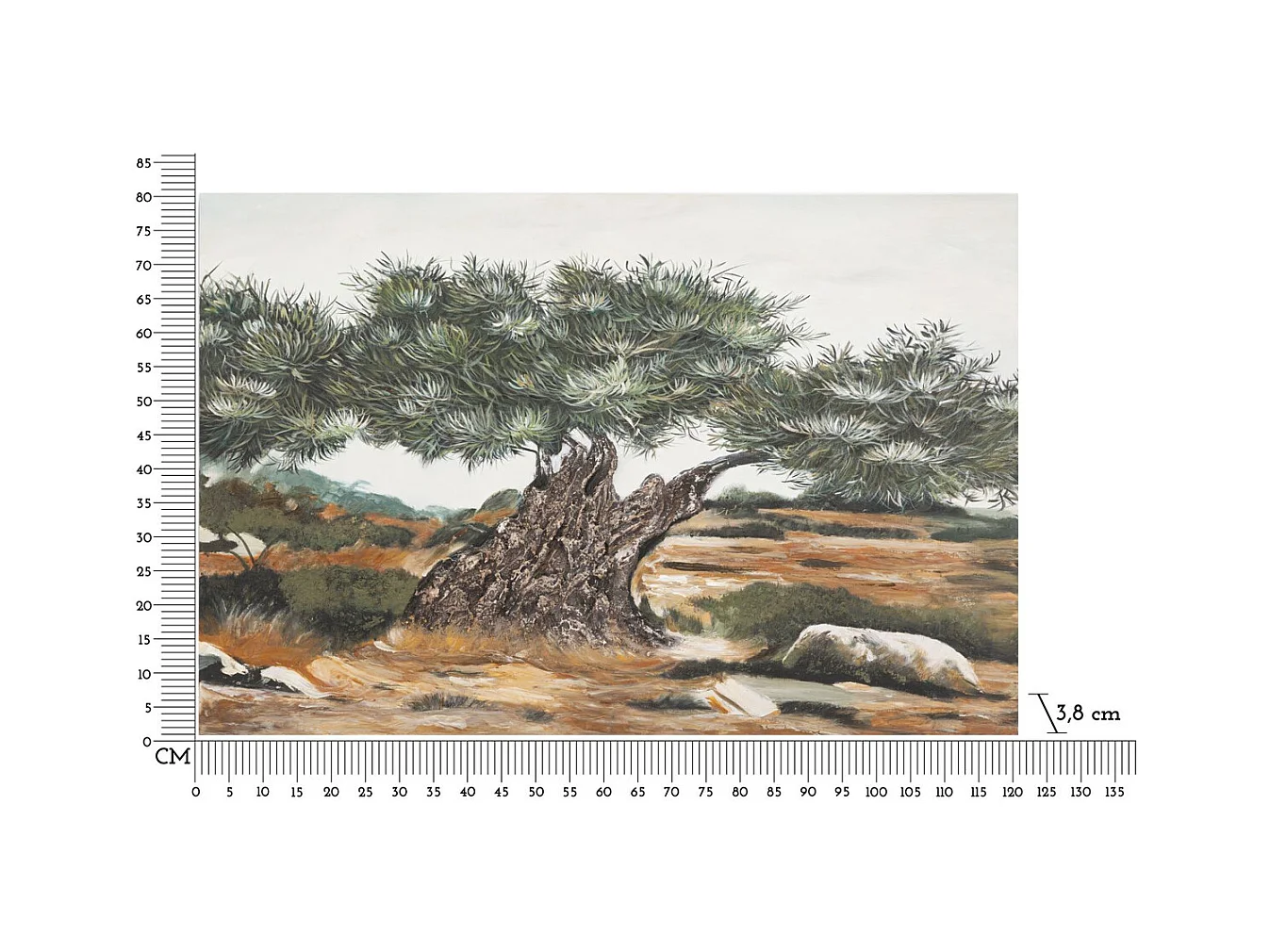 Impression sur Toile Arbre 1, Multicouleur, 120x3,8x80 cm, Seven Design