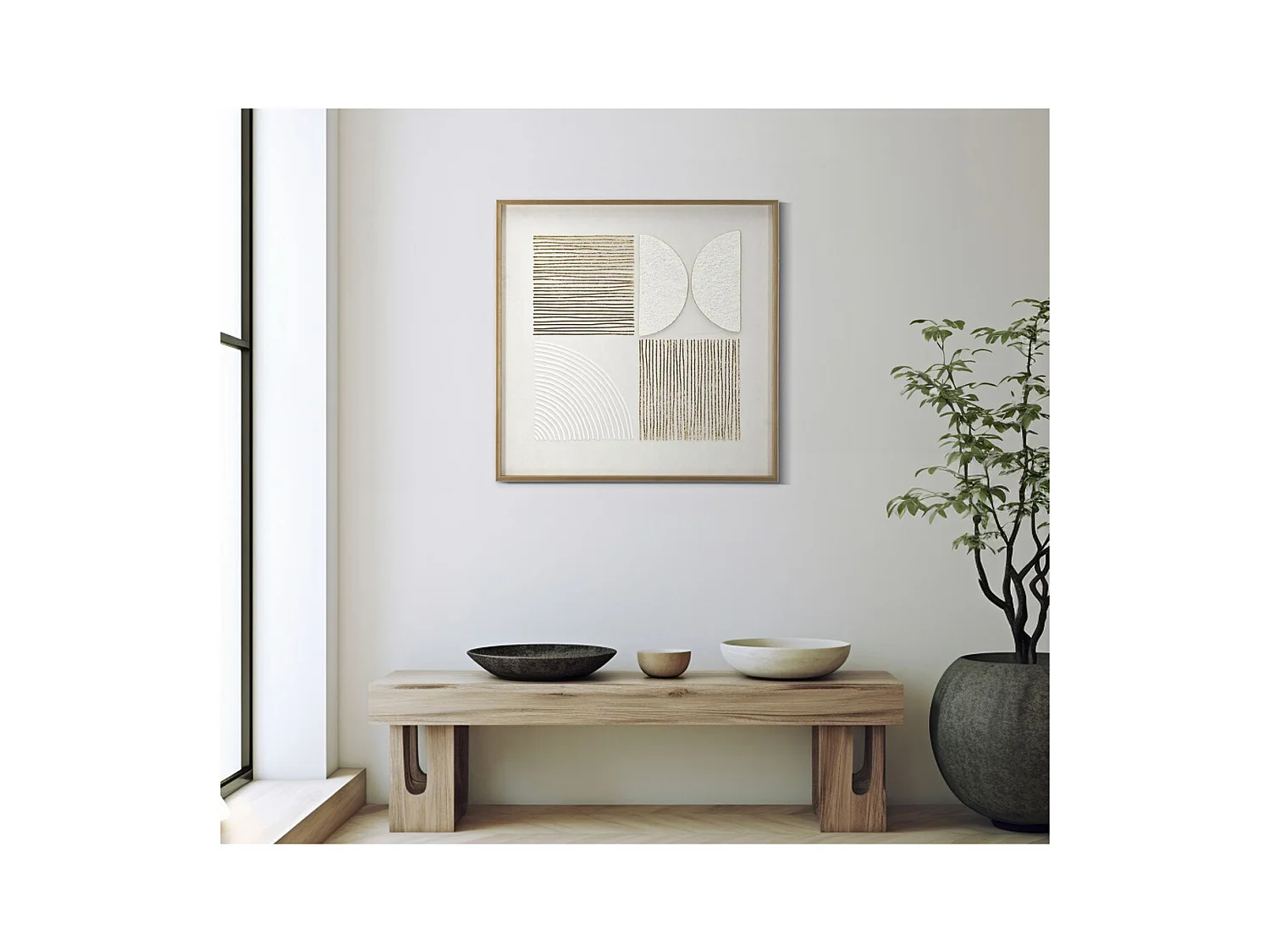 Afdrukken op Canvas met Lijst MF788, Veelkleurig, 60x3x60 cm, Seven Design