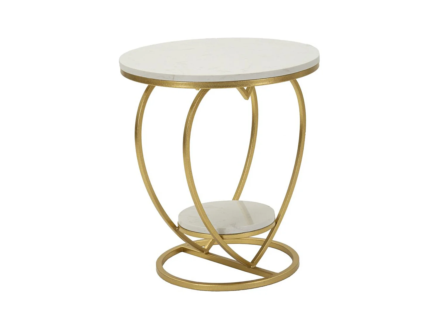 Table d'Appoint Cœur, Or, 40x40x45,5 cm, Seven Design