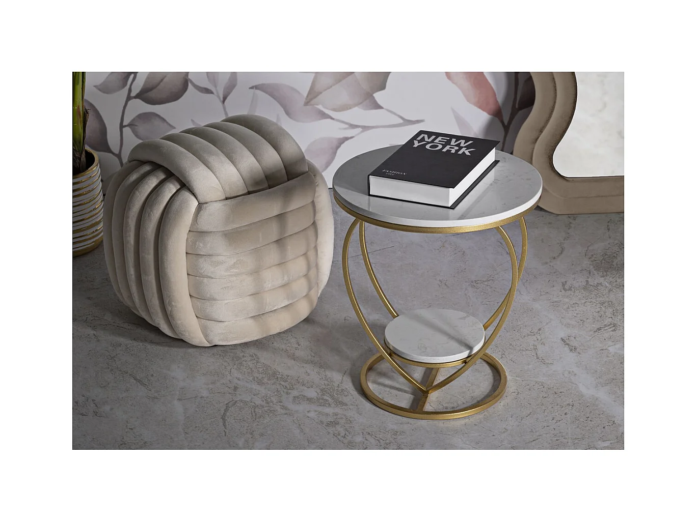 Table d'Appoint Cœur, Or, 40x40x45,5 cm, Seven Design