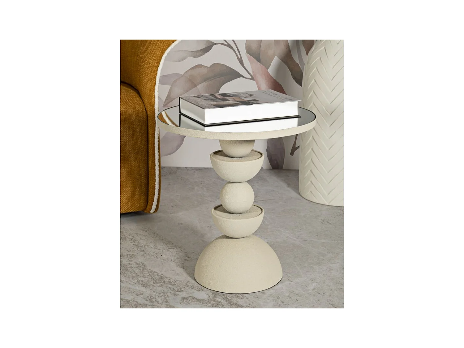 Table d'Appoint MF799, Beige, 40,5x40,5x42 cm, Seven Design