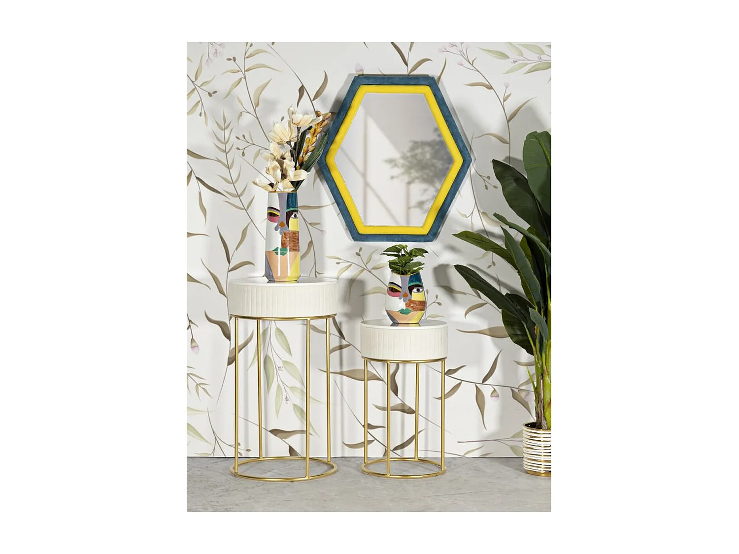 Set Tavolo e Sgabelli MF772, Beige, 50x50x90 cm, Epikasa