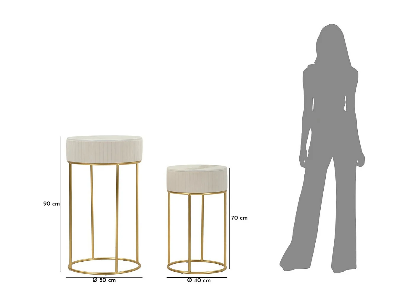 Set Tavolo e Sgabelli MF772, Beige, 50x50x90 cm, Epikasa