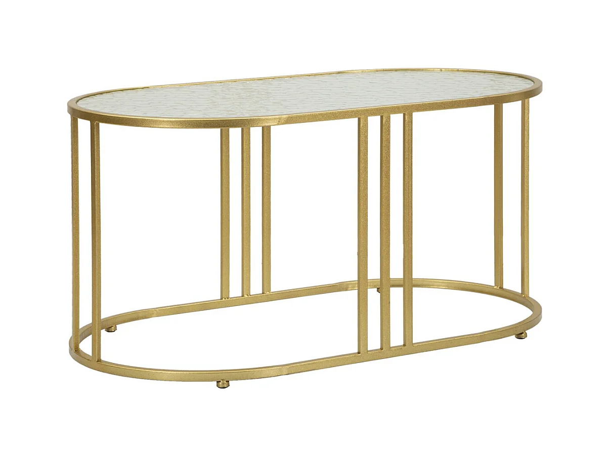 Table d'Appoint MF797, Or, 90x50x45 cm, Seven Design