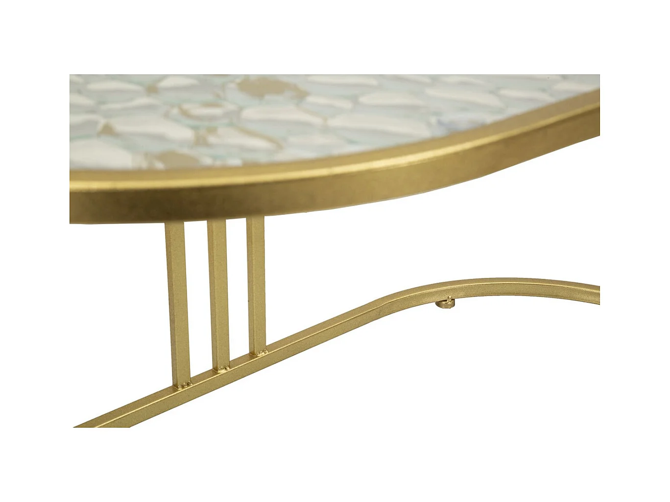 Table d'Appoint MF797, Or, 90x50x45 cm, Seven Design