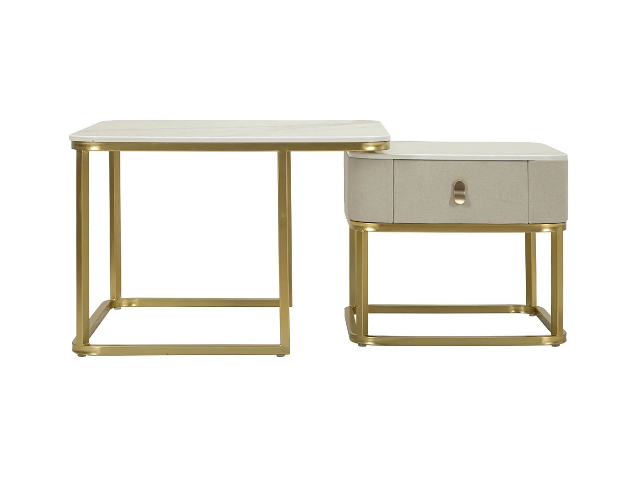 Table Basse MF794, Beige, 70x70x48 cm, Epikasa