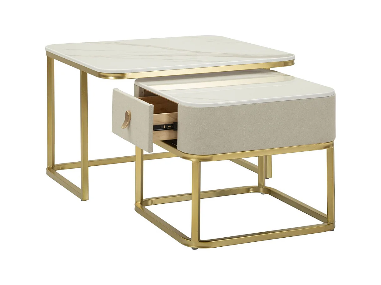 Tavolino MF794, Beige, 70x70x48 cm, Epikasa