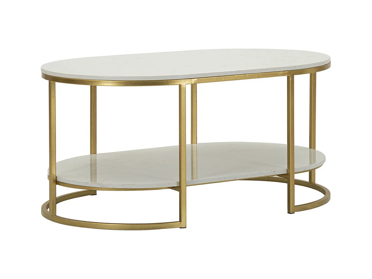 Table d'Appoint MF791, Or, 90x60x45 cm, Seven Design