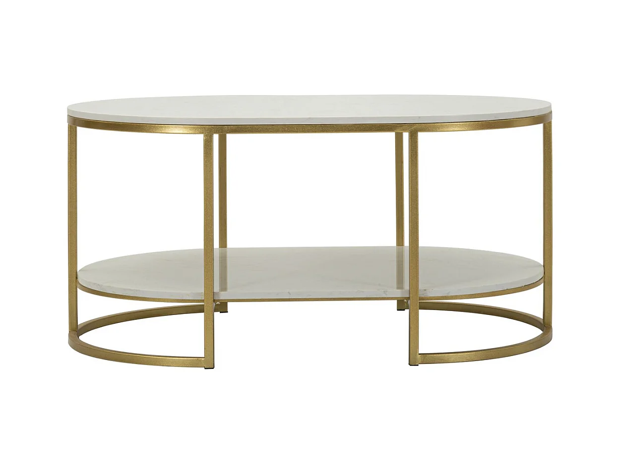 Table d'Appoint MF791, Or, 90x60x45 cm, Seven Design