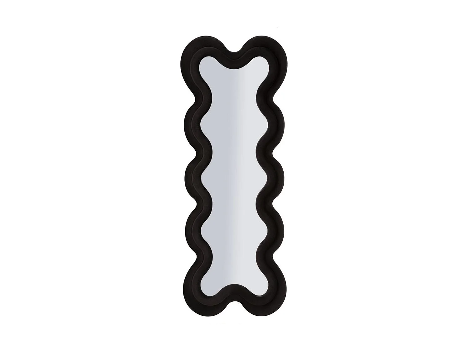 Specchio con Cornice Onda 5, Nero, 58x4x160 cm, Seven Design
