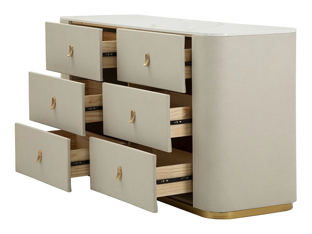 Cassettiera MF752, Beige, 140x45x76 cm, Seven Design