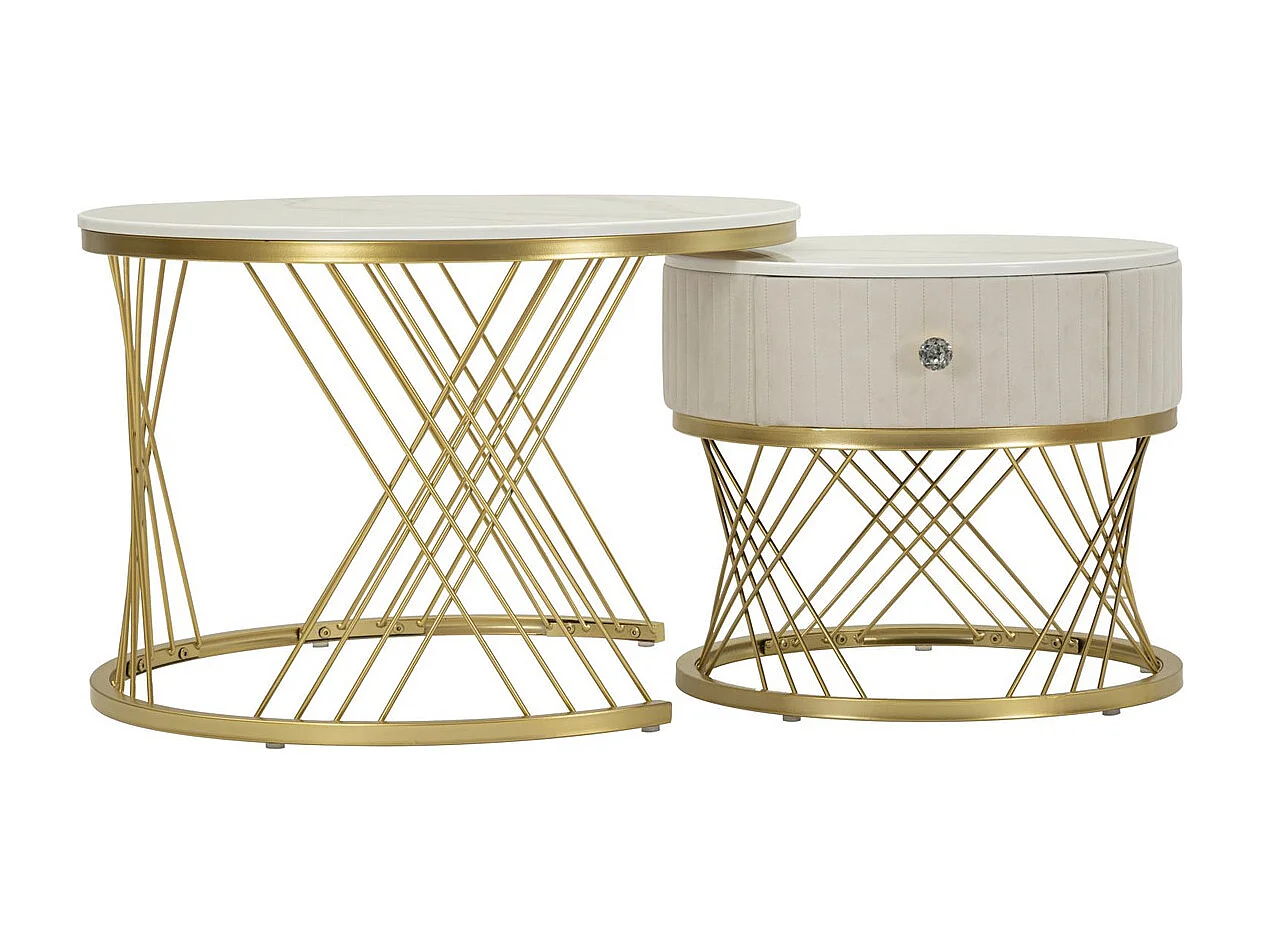 Tavolino MF795, Beige, 70x70x48 cm, Epikasa