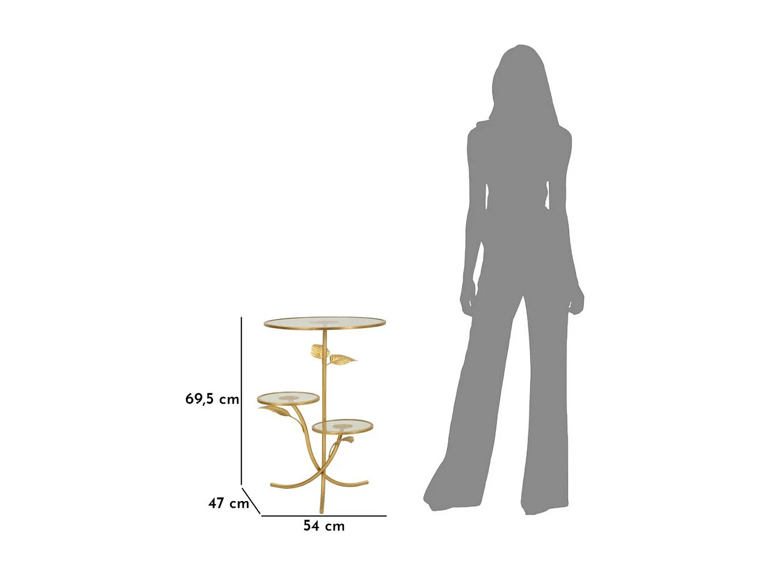 Table d'Appoint MF802, Or, 54x54x69,5 cm, Seven Design