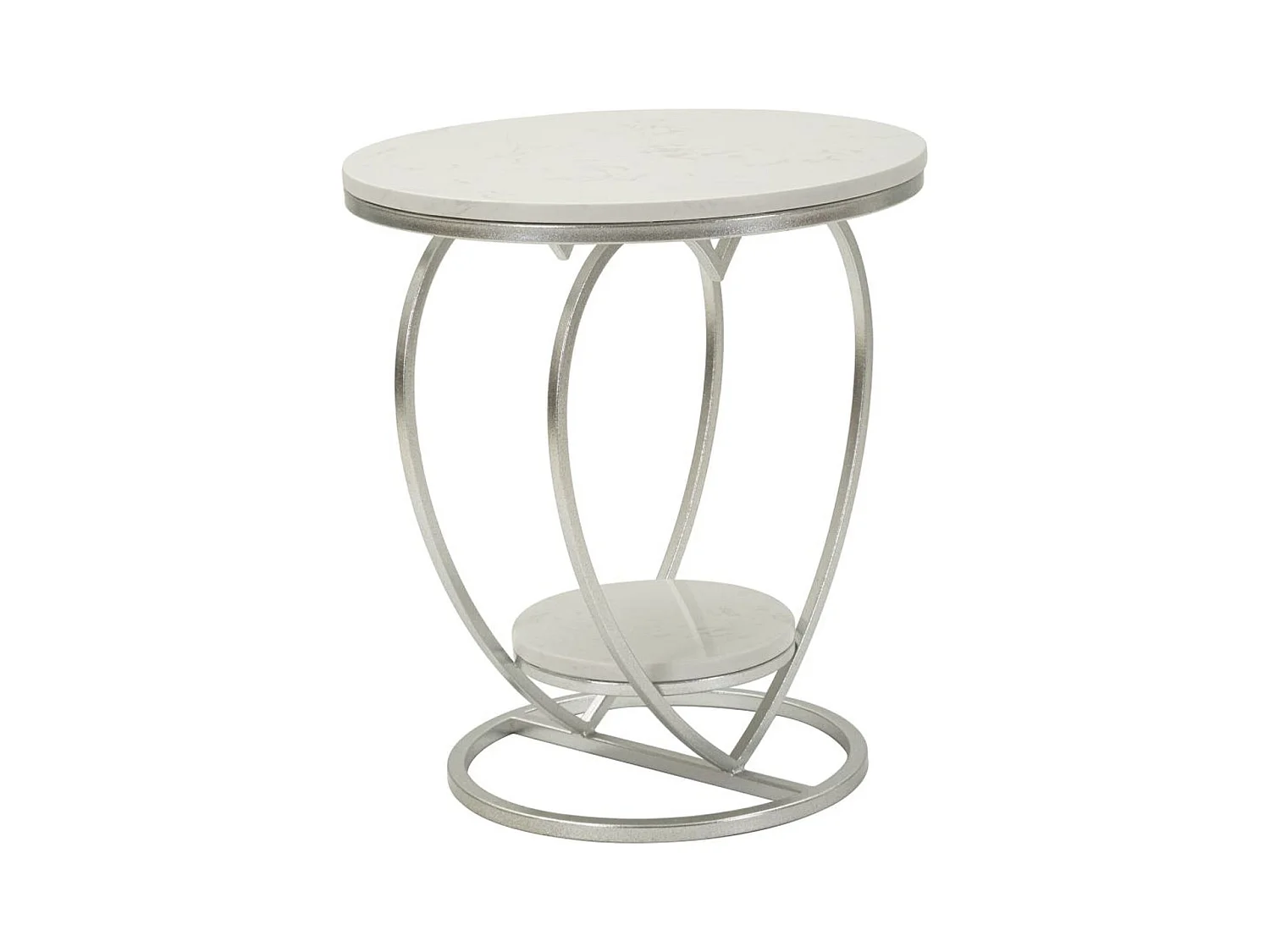 Table d'Appoint Cœur 1, Argent, 40x40x45,5 cm, Seven Design
