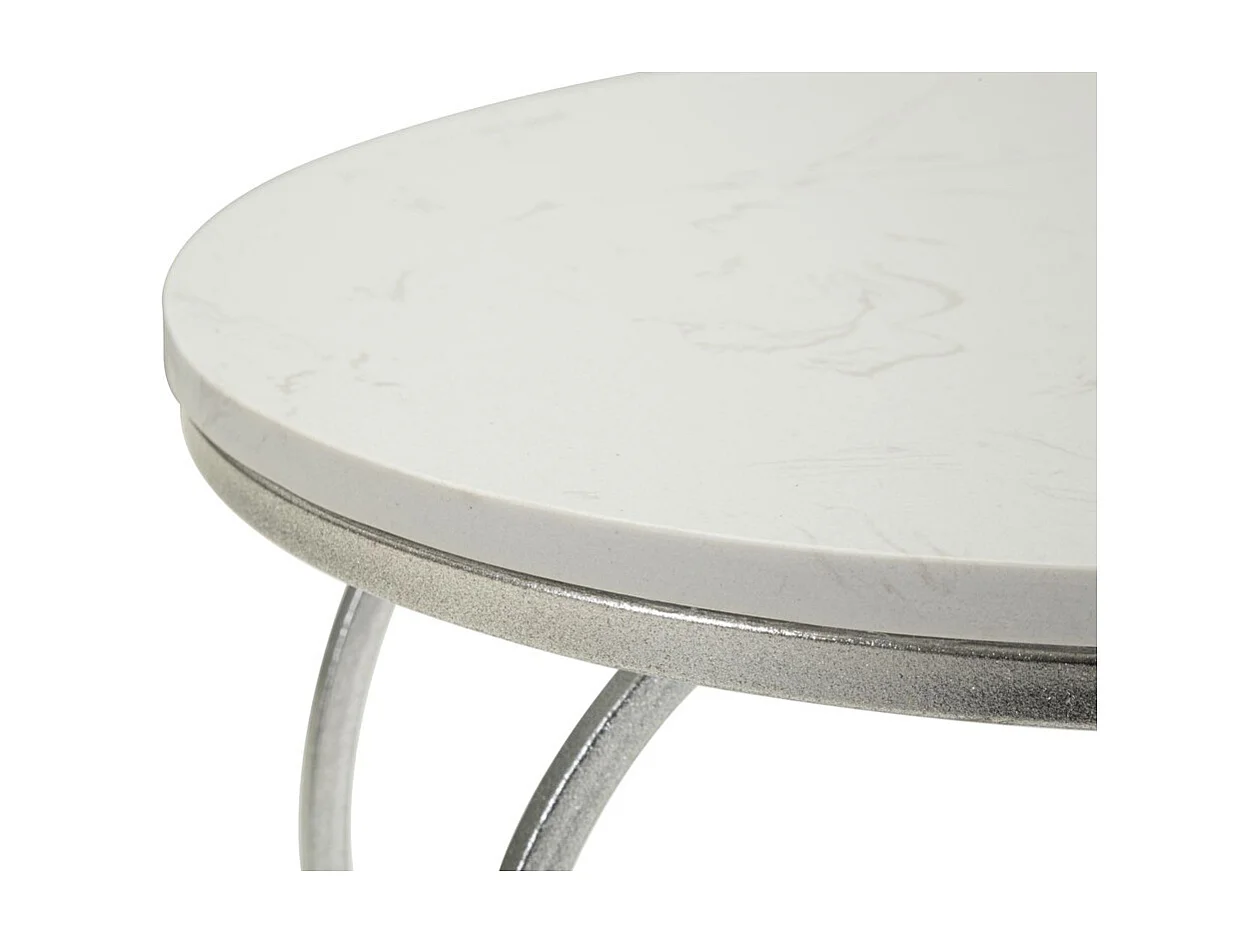 Table d'Appoint Cœur 1, Argent, 40x40x45,5 cm, Seven Design