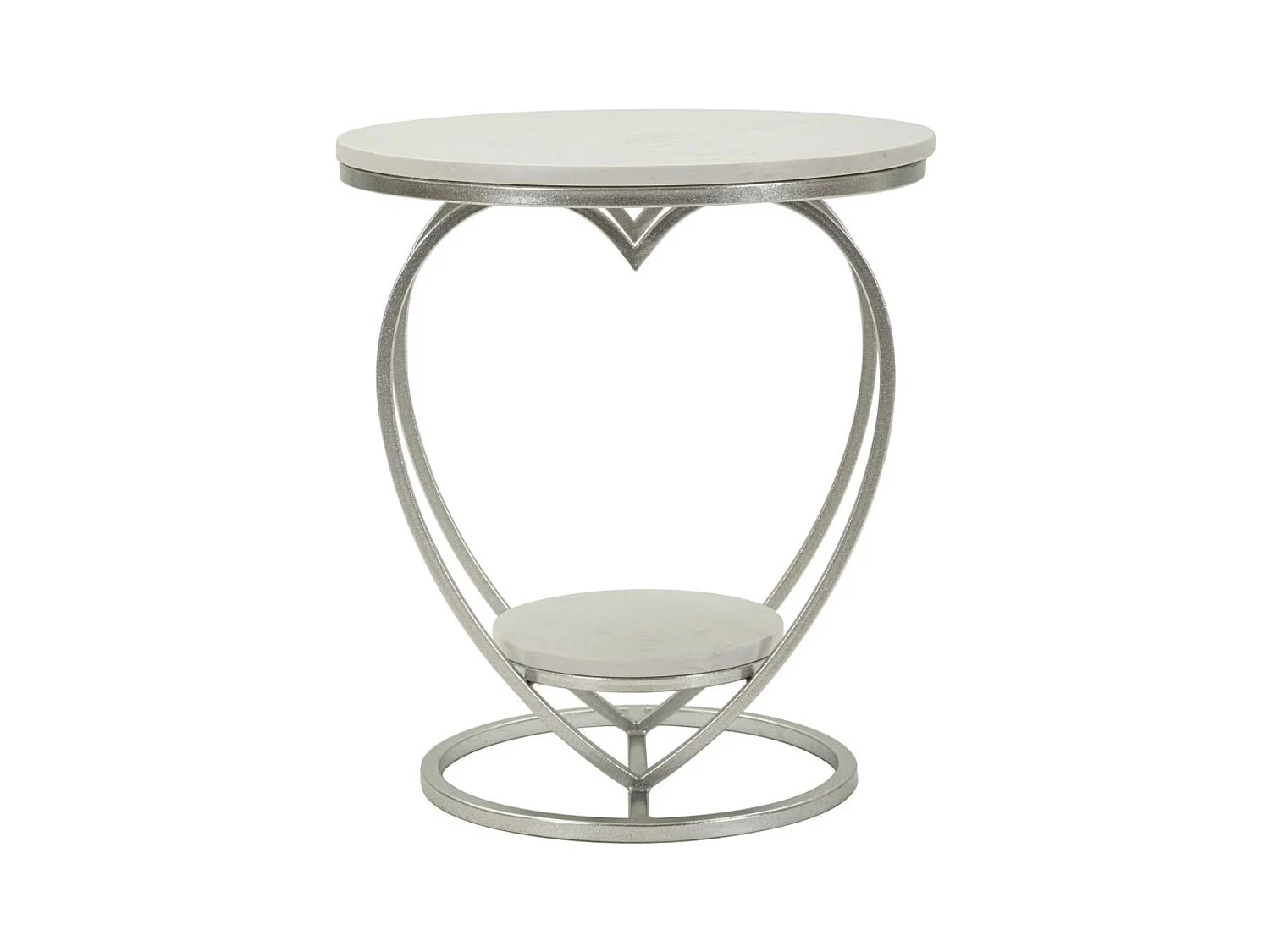 Table d'Appoint Cœur 1, Argent, 40x40x45,5 cm, Epikasa