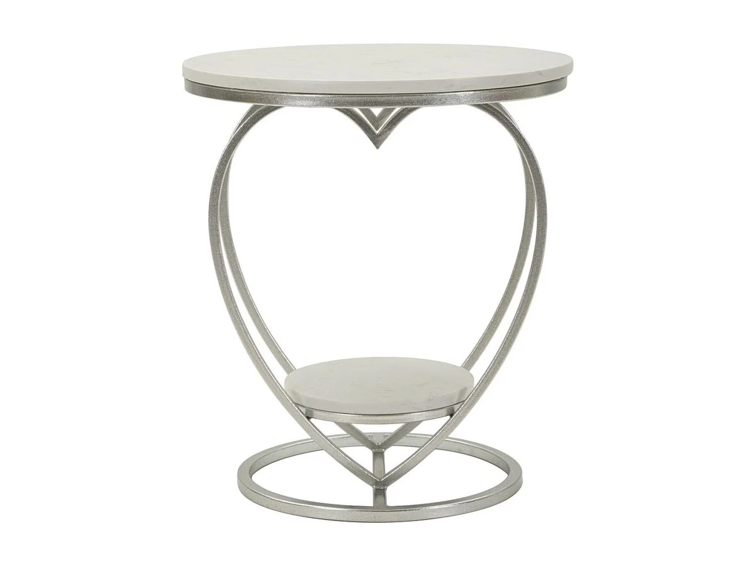 Table d'Appoint Cœur 1, Argent, 40x40x45,5 cm, Seven Design