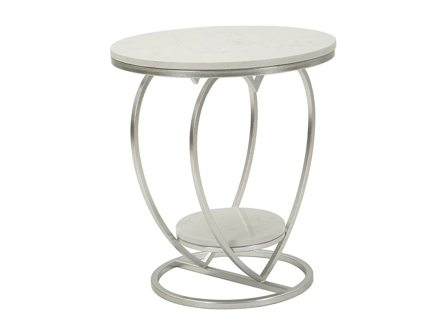 Table d'Appoint Cœur 1, Argent, 40x40x45,5 cm, Seven Design